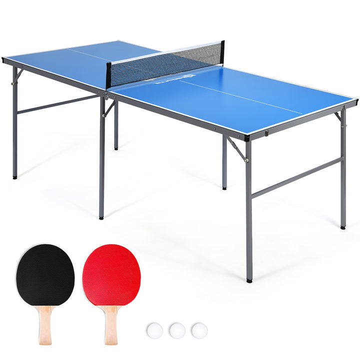 6 x3 Portable Tennis Ping Pong Folding Table w/Accessories Indoor Outdoor Game Image 1