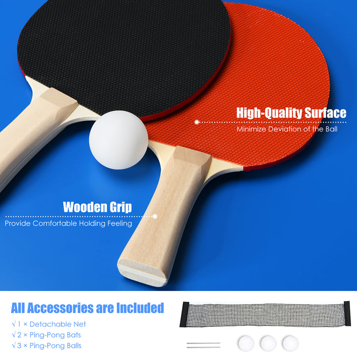 6 x3 Portable Tennis Ping Pong Folding Table w/Accessories Indoor Outdoor Game Image 4