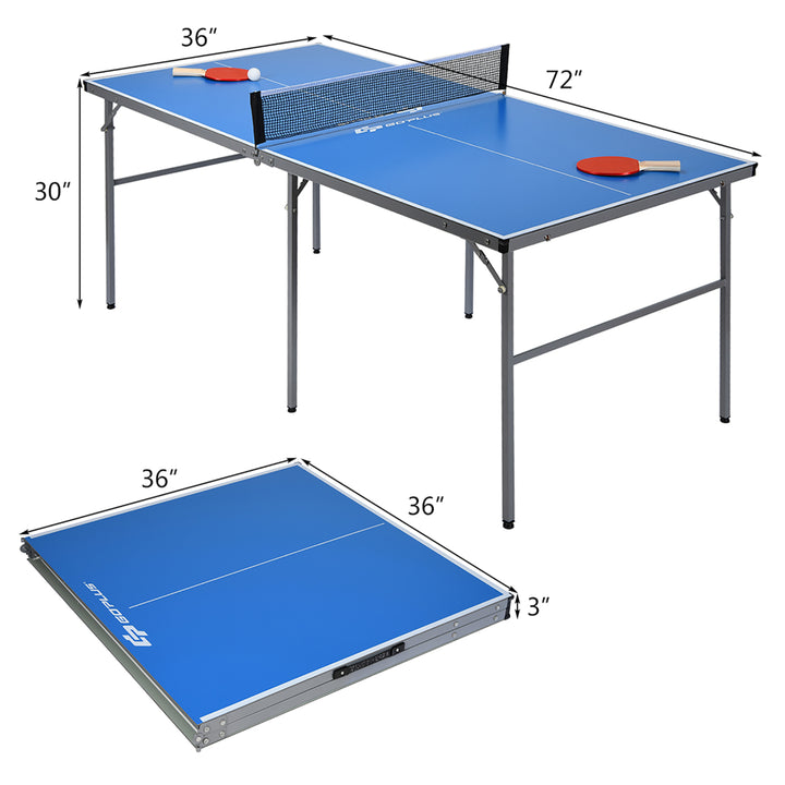 6 x3 Portable Tennis Ping Pong Folding Table w/Accessories Indoor Outdoor Game Image 8