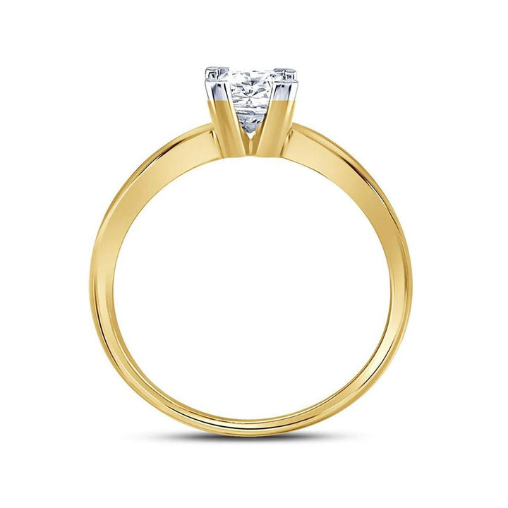 3/4 Carat (ctw G-HI1) Princess Cut Diamond Solitaire Engagement Ring in 14K Yellow Gold Image 2