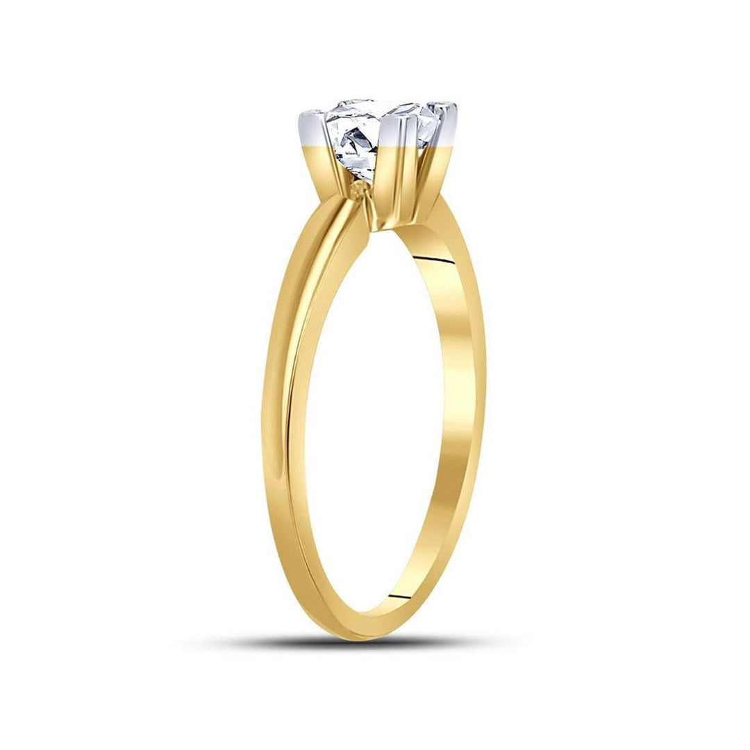 3/4 Carat (ctw G-HI1) Princess Cut Diamond Solitaire Engagement Ring in 14K Yellow Gold Image 3