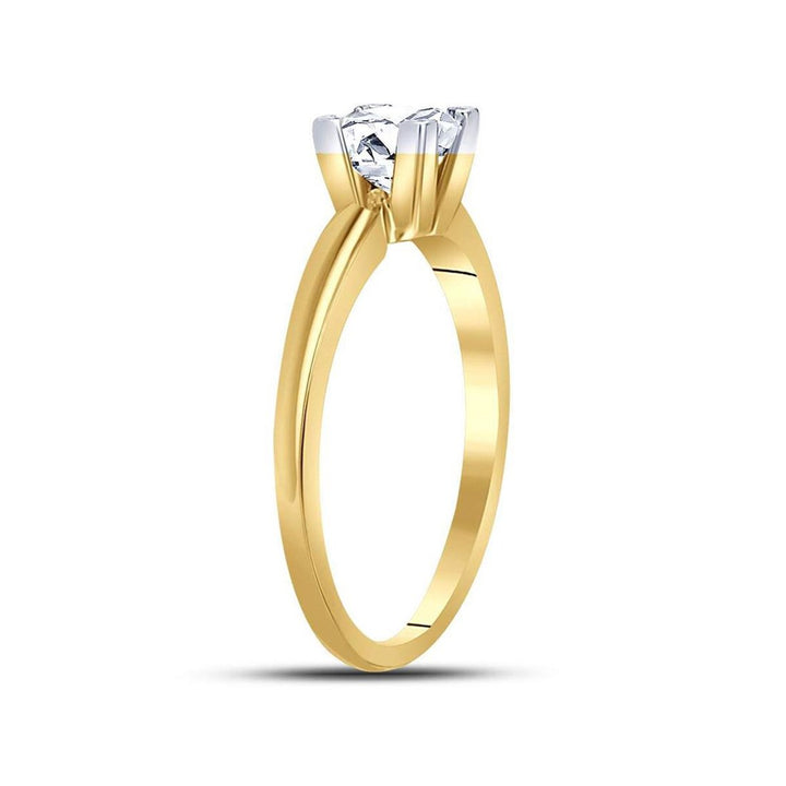 3/4 Carat (ctw G-HI1) Princess Cut Diamond Solitaire Engagement Ring in 14K Yellow Gold Image 3