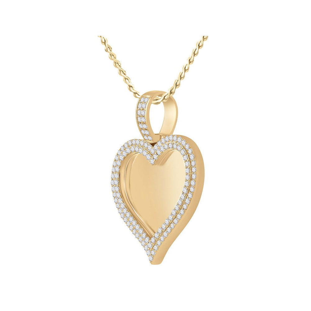 2.50 Carat (ctw G-H I2) Diamond Pave Heart Pendant Necklace in 14K White Gold with Chain Image 2