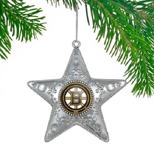 Boston Bruins NHL Sports Collectors Series Silver Star Ornament Image 1