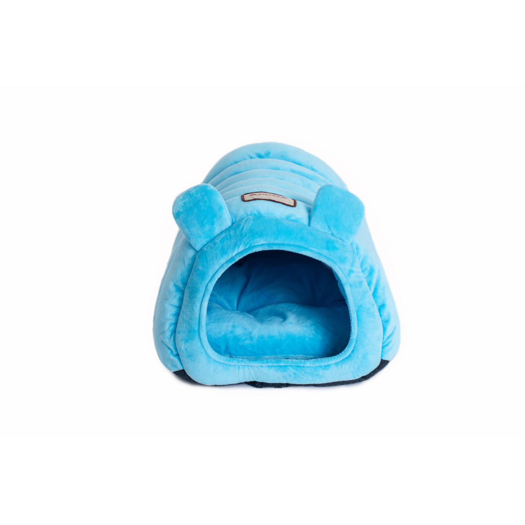 Armarkat Cat Bed C90CTL Tube Shape Cornflower Blue Velvet 20x14x11 inches Image 1