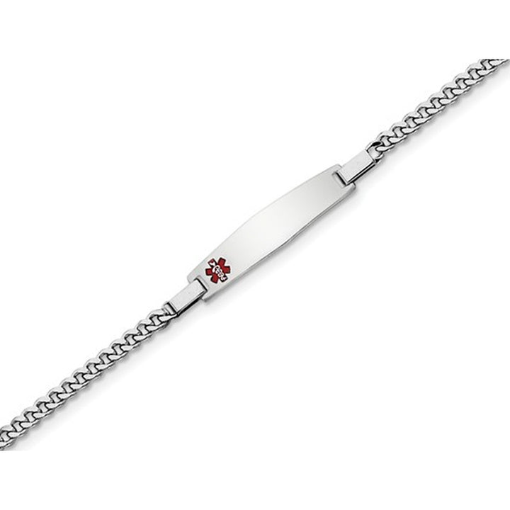 Junior Medical ID Bracelet in Sterling Silver 6 Inches Image 1