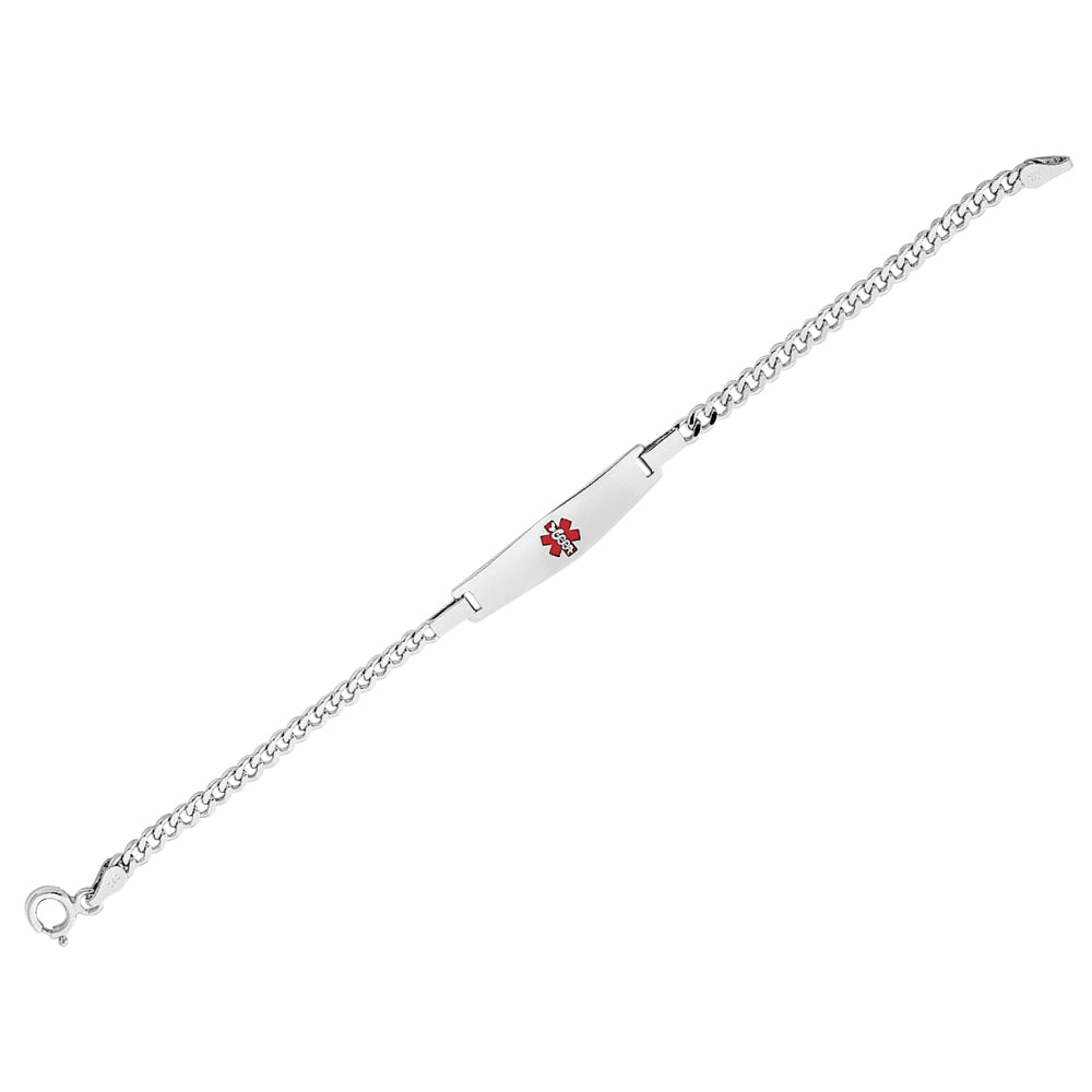 Ladies Medical ID Link Bracelet in Sterling Silver 7.5 Inches Image 2
