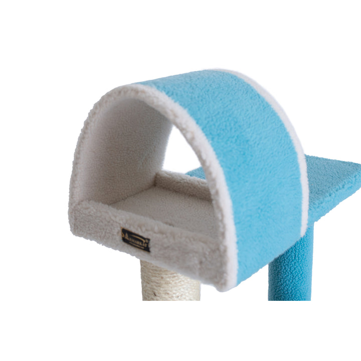 Armarkat B2903 Cat Tree Sky Blue Real Wood Perch Tunnel Compact 30 Inch Image 3