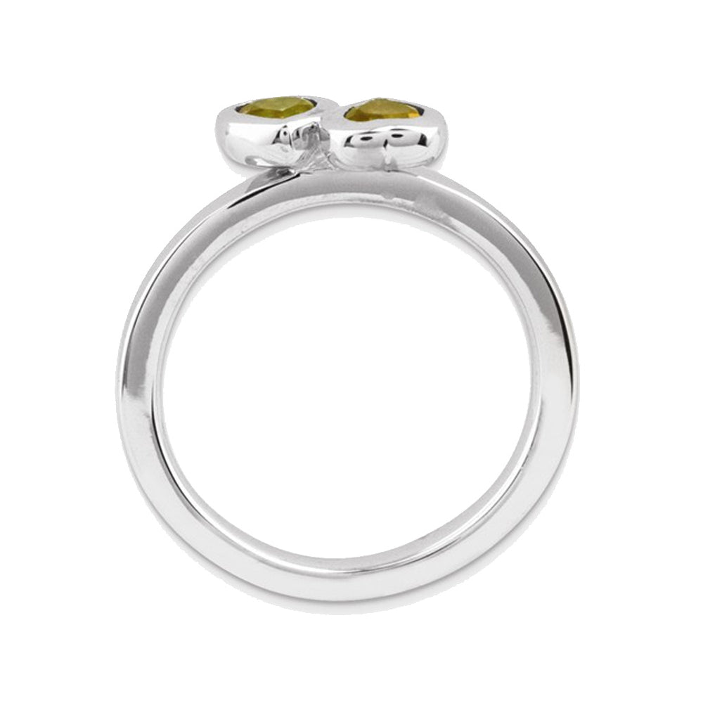 2/5 Carat (ctw) Citrine Twin Heart Ring in Sterling Silver Image 2