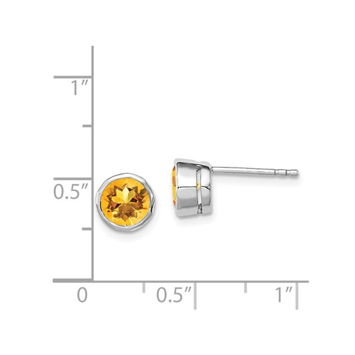 1.40 Carat (ctw) Citrine Solitaire Post Earrings in Sterling Silver Image 3