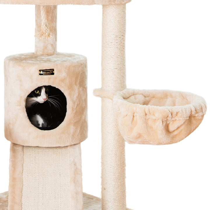 Armarkat Cat Tree Model A5806 Beige Multi Level Wood Furniture 58 Inches Image 4