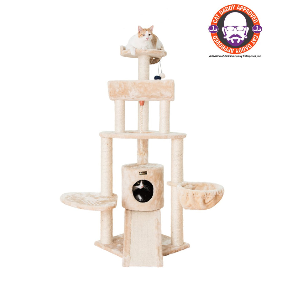 Armarkat Cat Tree Model A5806 Beige Multi Level Wood Furniture 58 Inches Image 1