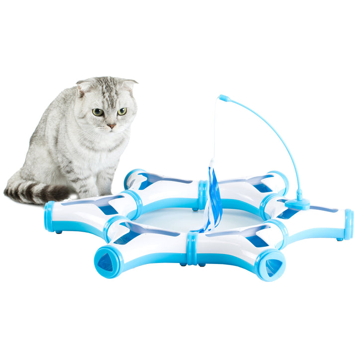 Configurable Interactive Cat Toy Spring Feather Teaser Safe Plastic Multi-Shape Image 1