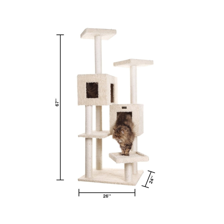 Armarkat Real Wood Classic Cat Tree Model A6702BeigeClassic Model A6702 Image 9