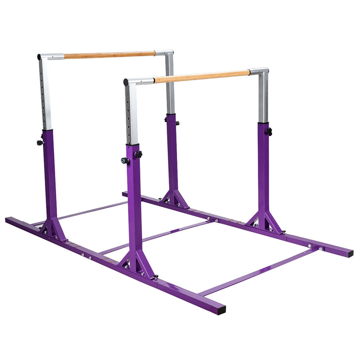 Costway Kids Double Horizontal Bars Gym Home Adjustable Image 1