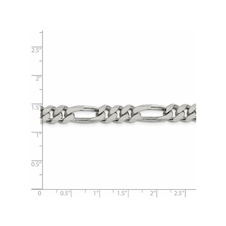 Mens Bracelet Figaro Chain 8 Inches in Sterling Silver Image 3