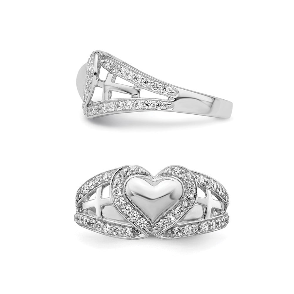 Pure Heart Ring in Sterling Silver with Synthetic Cubic Zirconia (CZ) Image 4