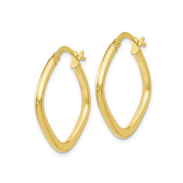 10K Yellow Gold Square Hoop Earrings 1 Inch (2.25mm) Image 3