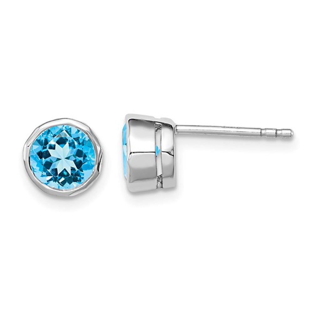 2/5 Carat (ctw) Sky Blue Topaz Stud Earrings in Sterling Silver Image 1