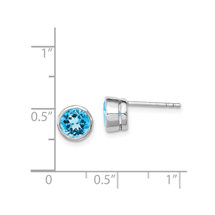 2/5 Carat (ctw) Sky Blue Topaz Stud Earrings in Sterling Silver Image 2