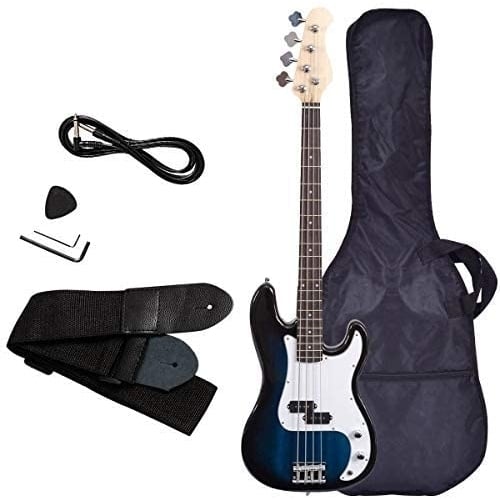 Electric Bass Guitar Safeplus Starters Acoustic Guitar Full Size 4 String Package with Guitar Bag Strap Guitar pick Amp Image 1