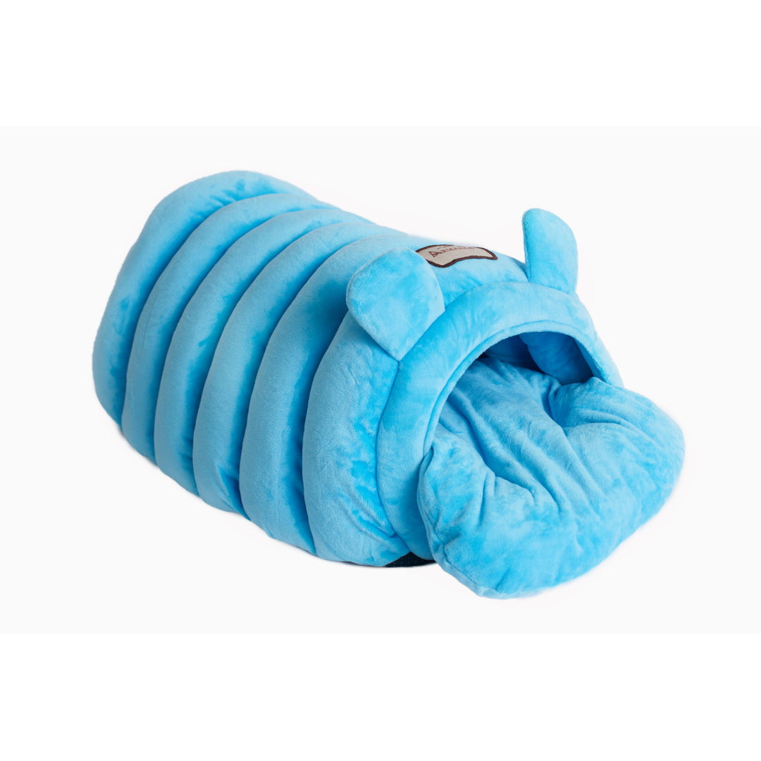 Armarkat Cat Bed C90CTL Tube Shape Cornflower Blue Velvet 20x14x11 inches Image 4