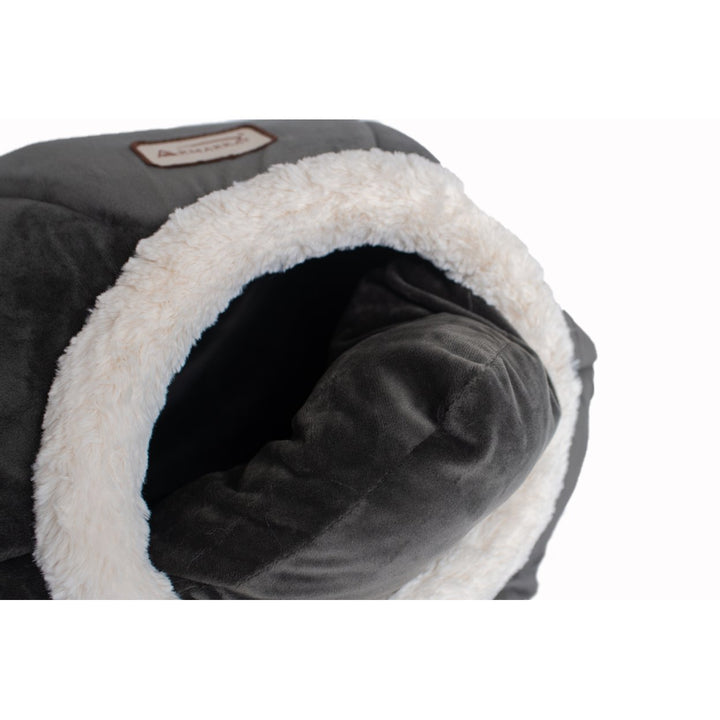 Armarkat C80 Enclosed Cat Bed Gray Velvet 18x18 Indoor Pet House Soft Plush Image 2