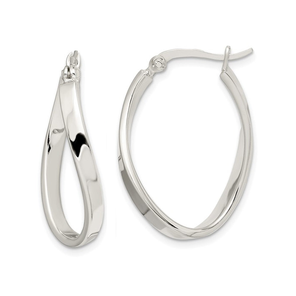 Twisted Hoop Earrings in Sterling Silver Image 1