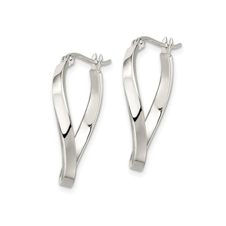 Twisted Hoop Earrings in Sterling Silver Image 2