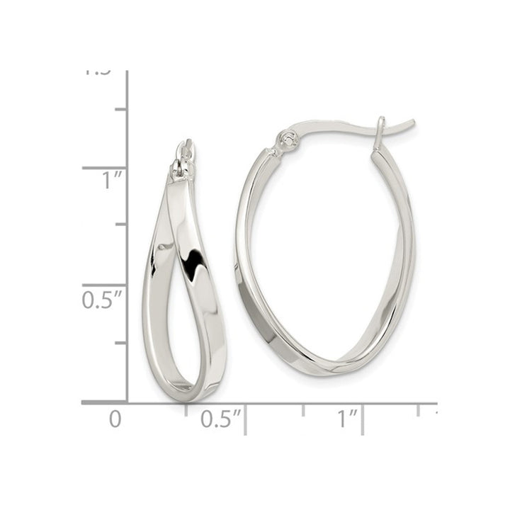 Twisted Hoop Earrings in Sterling Silver Image 4