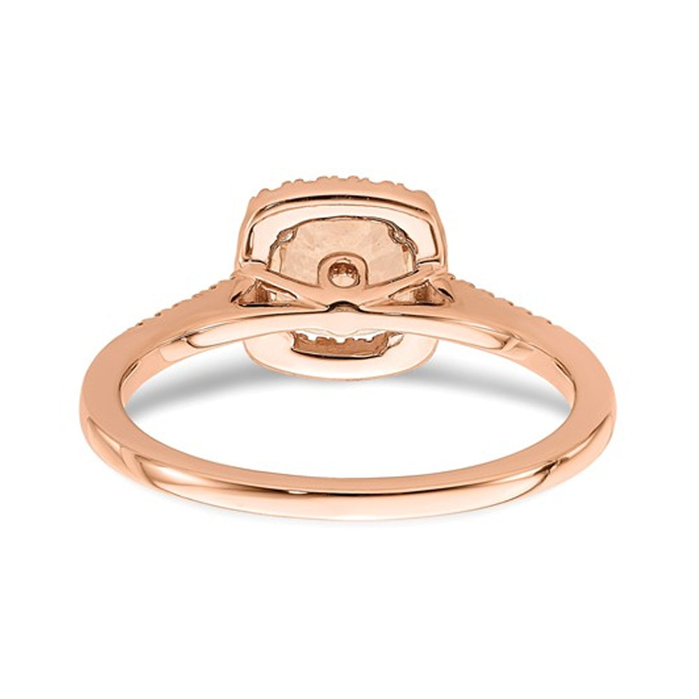8/10 Carat (ctw) Morganite Ring in 14K Rose Pink Gold with Diamonds (SZIE 7) Image 4