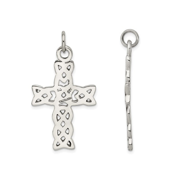 Antiqued Celtic Cross Pendant Necklace in Sterling Silver with Chain Image 3