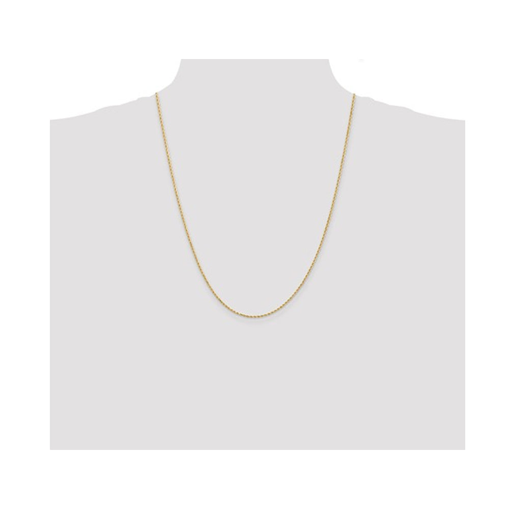 Diamond Cut Rope Chain Necklace in 14K Yellow Gold 24 Inches (1.75mm) Image 2