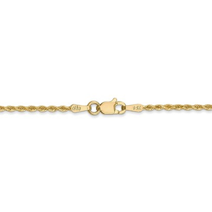 Diamond Cut Rope Chain Necklace in 14K Yellow Gold 24 Inches (1.75mm) Image 4