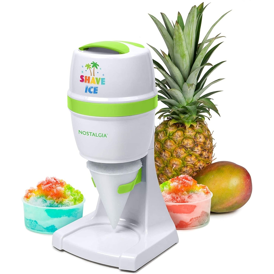 Electric Hawaiian Shave Ice and Snow Cone Maker Includes Reusable Cup and Two Molds Stainless Steel Blades Image 1