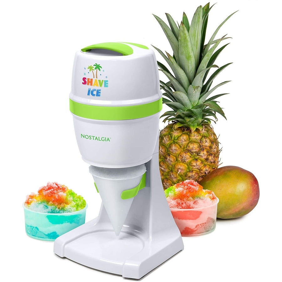 Electric Hawaiian Shave Ice and Snow Cone MakerIncludes Reusable Cup and Two MoldsStainless Steel Blades Image 1