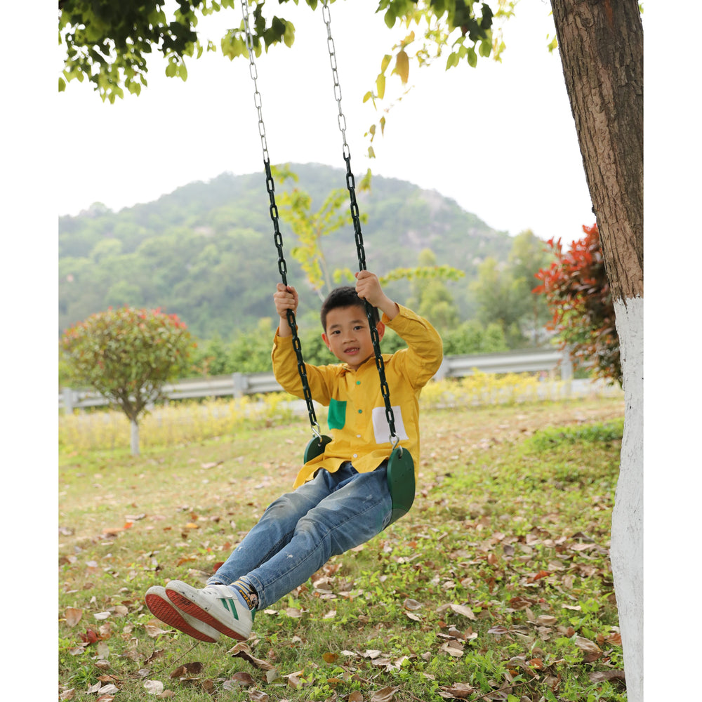 PLAYBERG Flexible Green Belt Swing 26" Kids Adults Coated Metal Chain 220 lbs Image 2