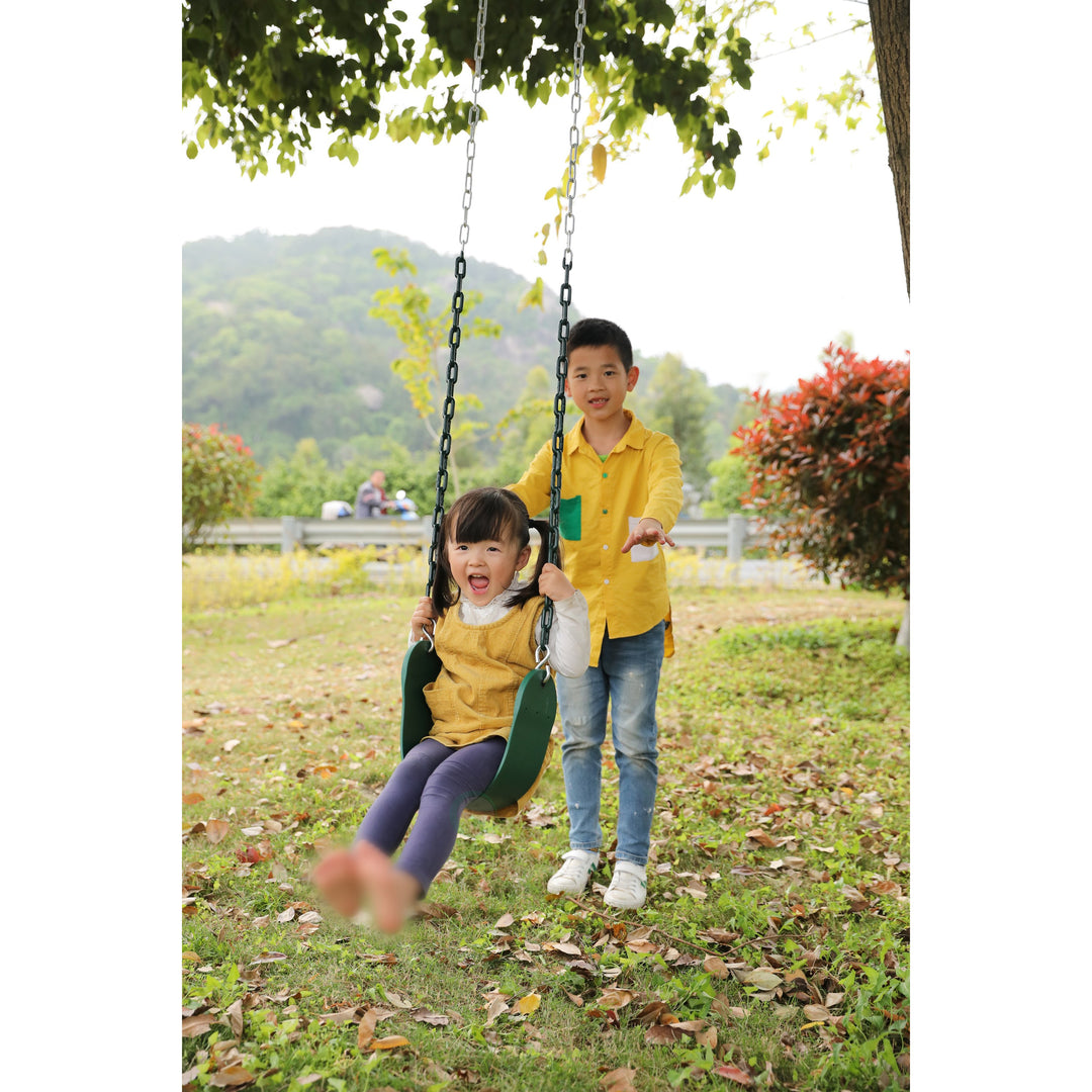 PLAYBERG Flexible Green Belt Swing 26" Kids Adults Coated Metal Chain 220 lbs Image 3