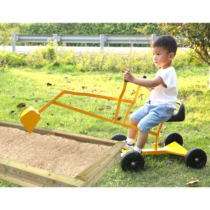 Metal Sand Digger Toy Crane with Wheels 15.7in Durable Construction Kids Toy Image 2