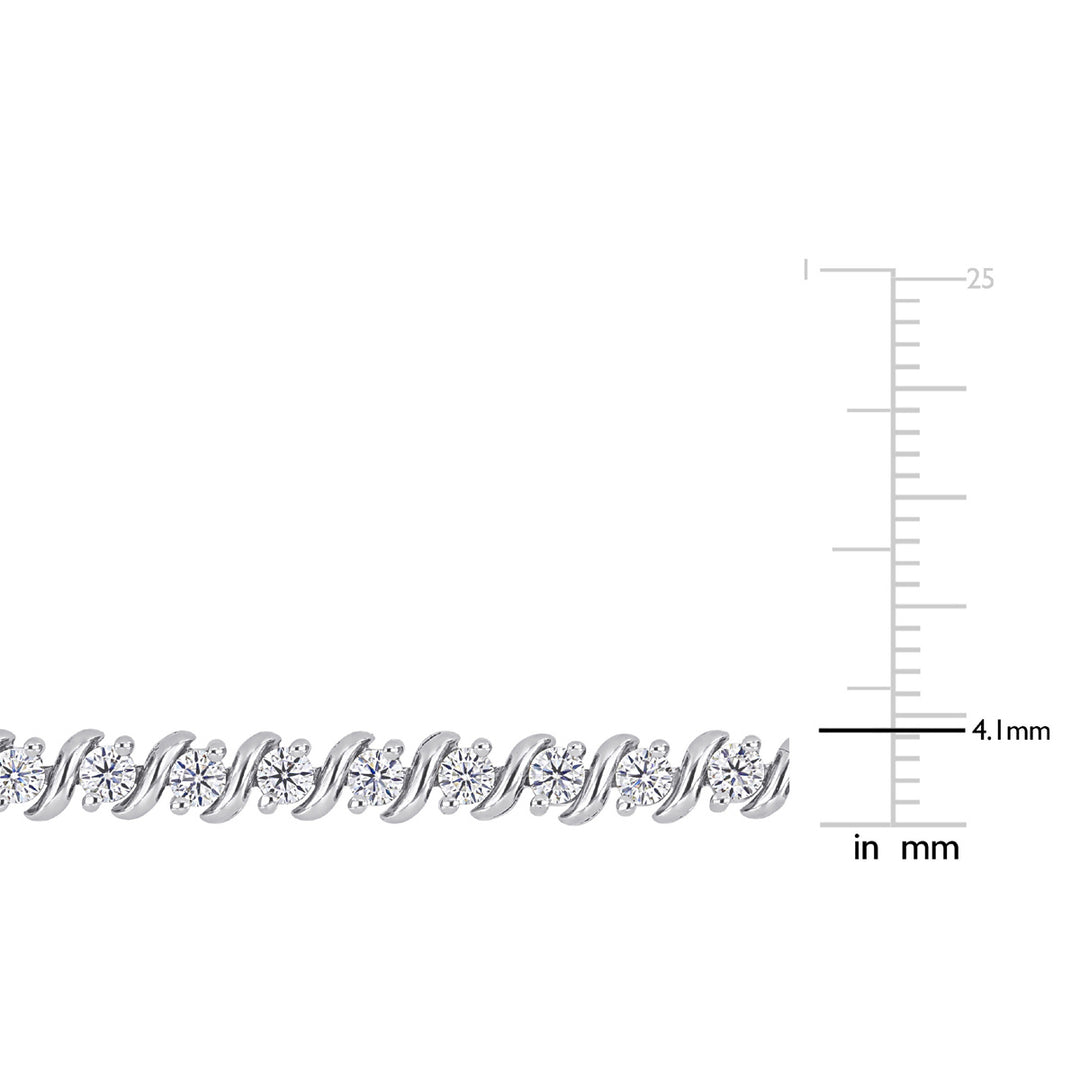 2.75 Carat (ctw) Lab-Created Moissanite S-Link Tennis Bracelet in Sterling Silver Image 2