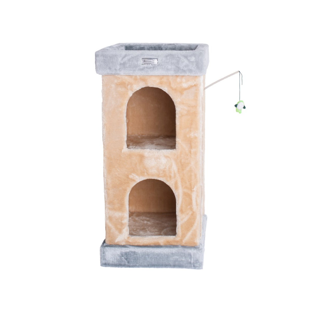 Armarkat X3203 Premium Cat Tree Beige Double Condo JG Approved 32" Height Image 3