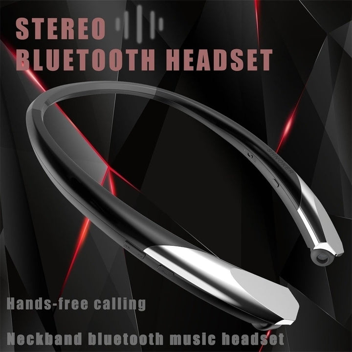 Brand Bluetooth Headphones Sport Headset Wireless Retractable Earbuds Neckband Headsets Sweatproof Earphones for Phones Image 2