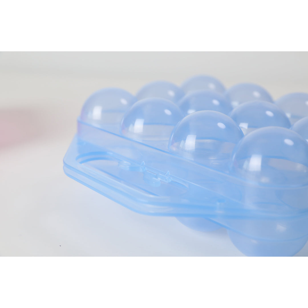 Clear Plastic Egg Carton 12 Egg Holder with Handle Stacking Storage 7.5x8x3 inches Image 4