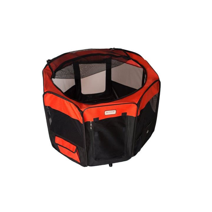 Armarkat Model PP002R-M Portable Pet Playpen in Black and Red Combo Image 4