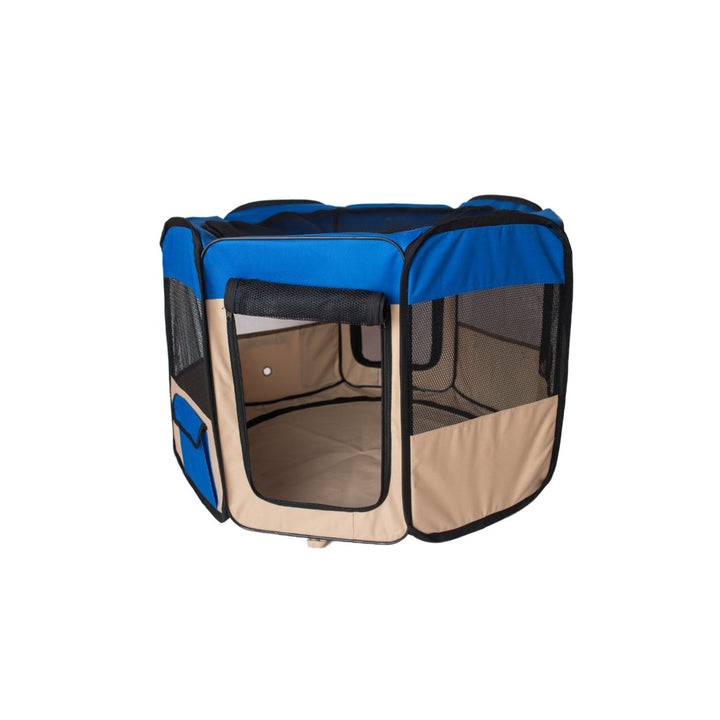 Armarkat Pet Playpen Model PP001B-M Portable Blue Beige 36x36 Waterproof Image 2