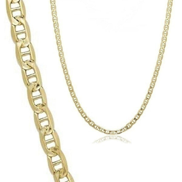 Flat Mariner Mariner Chain Necklace Unisex 14k Gold Filled High Polish Finsh Image 1