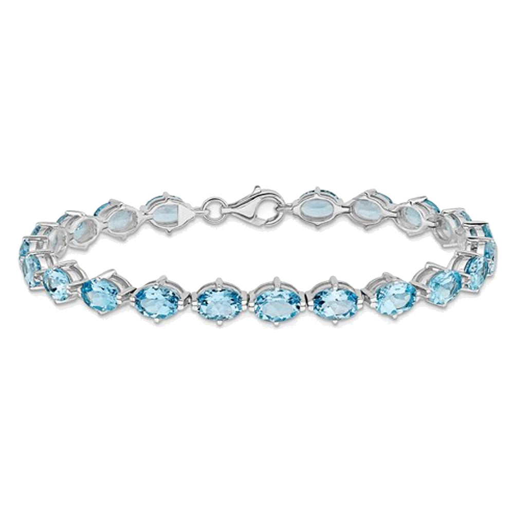 18.90 Carat (ctw) Swiss Blue Topaz Bracelet in Sterling Silver Image 1