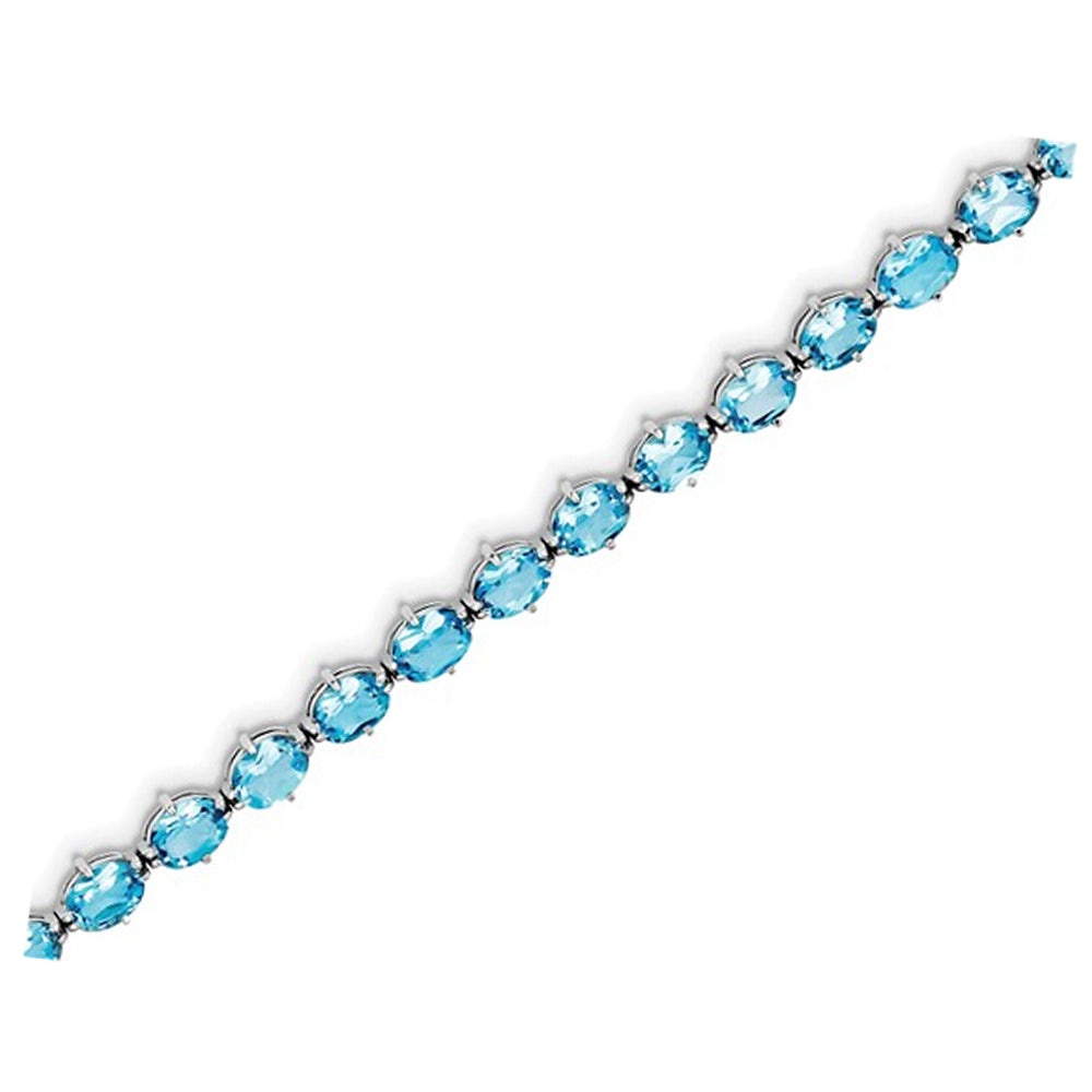 18.90 Carat (ctw) Swiss Blue Topaz Bracelet in Sterling Silver Image 2