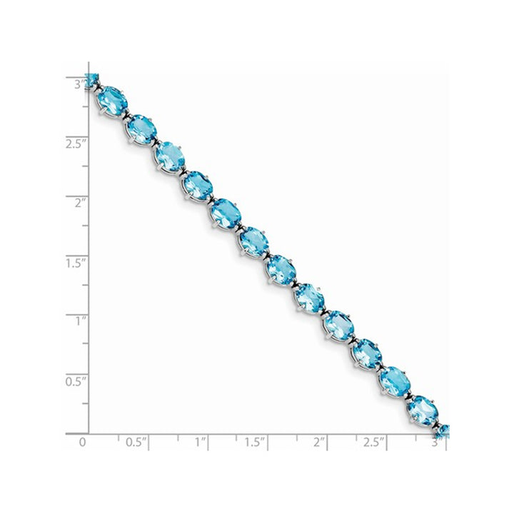 18.90 Carat (ctw) Swiss Blue Topaz Bracelet in Sterling Silver Image 3