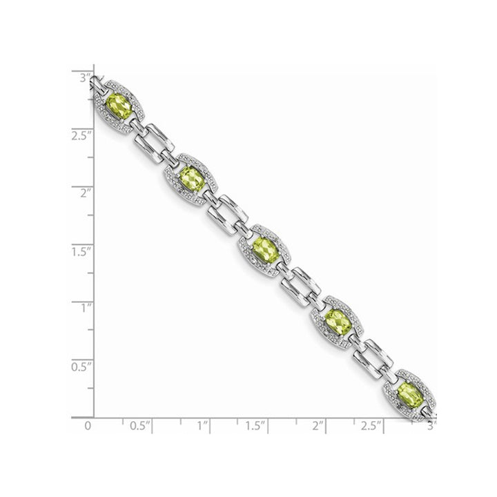 2.00 Carat (ctw) Natural Green Peridot Infinity Bracelet in Sterling Silver Image 3